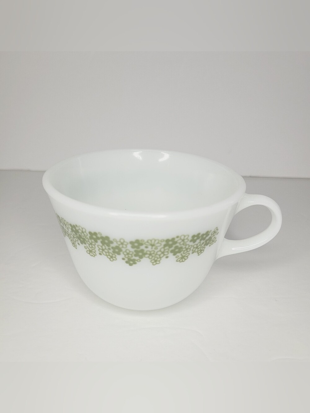 Pyrex Vintage Corning Spring Blossom Crazy Daisy Corelle Coffee Cup Mug Green